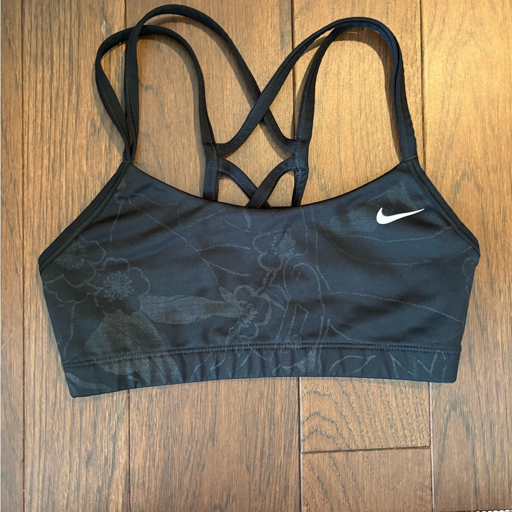 Nike Black Sports Bra with Strappy Back Design